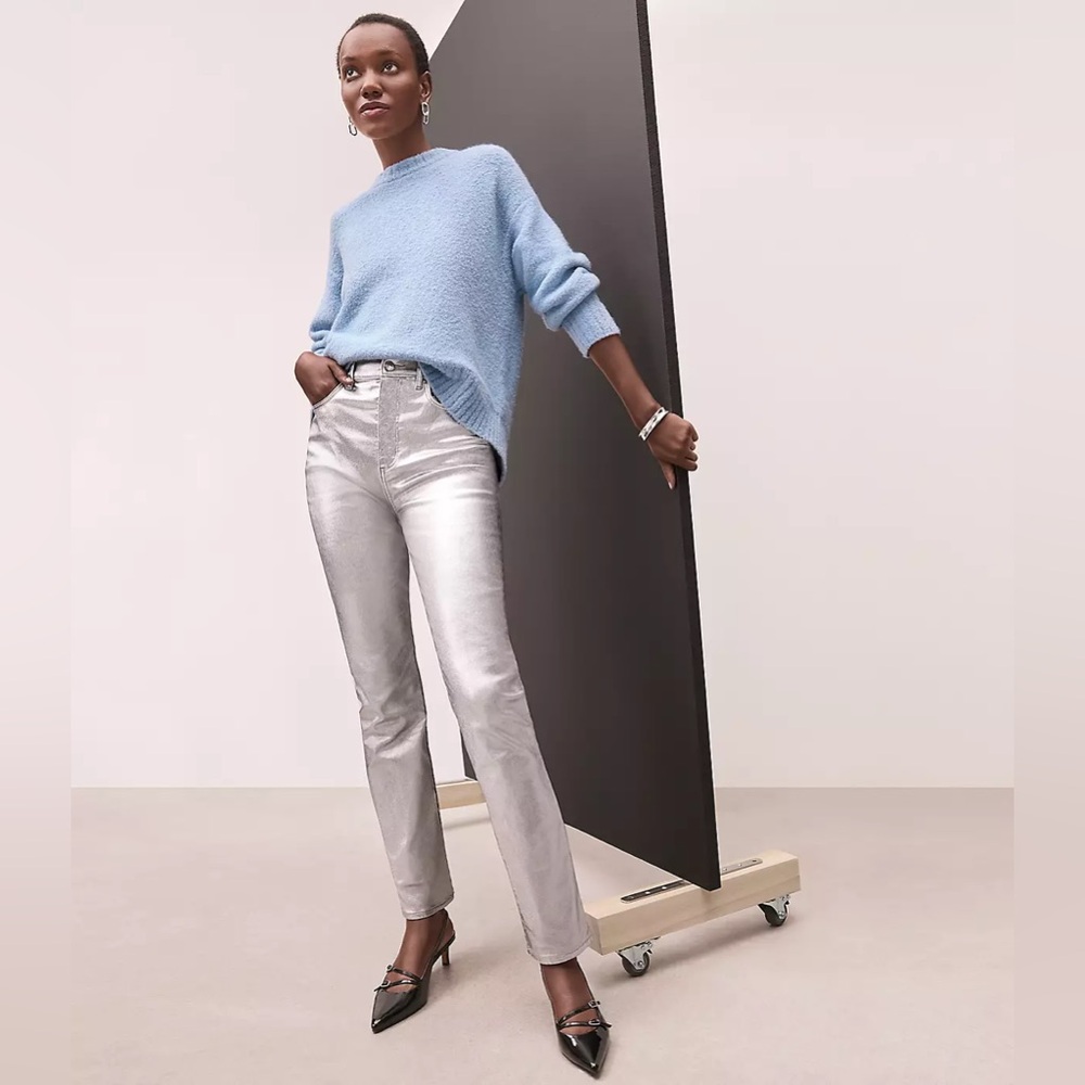 LOFT Silver Straight Leg Jeans